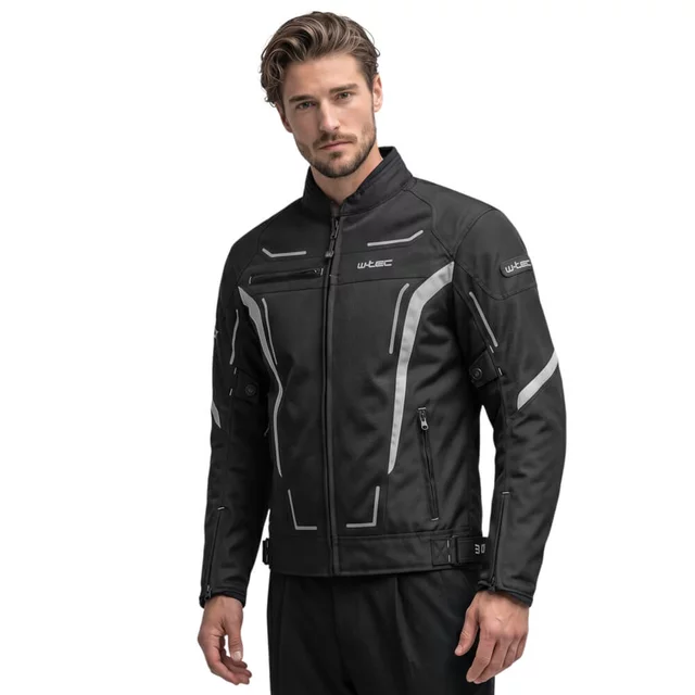 Poletna moška moto jakna W-TEC Mirelio - črna-fluo