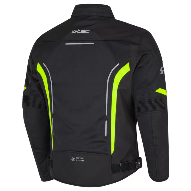 Poletna moška moto jakna W-TEC Mirelio - črna-fluo