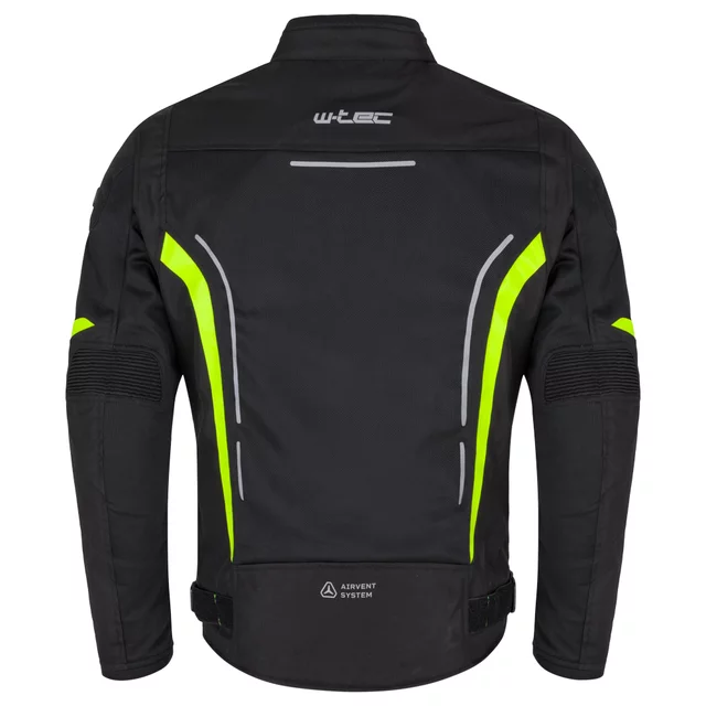 Poletna moška moto jakna W-TEC Mirelio - črna-fluo