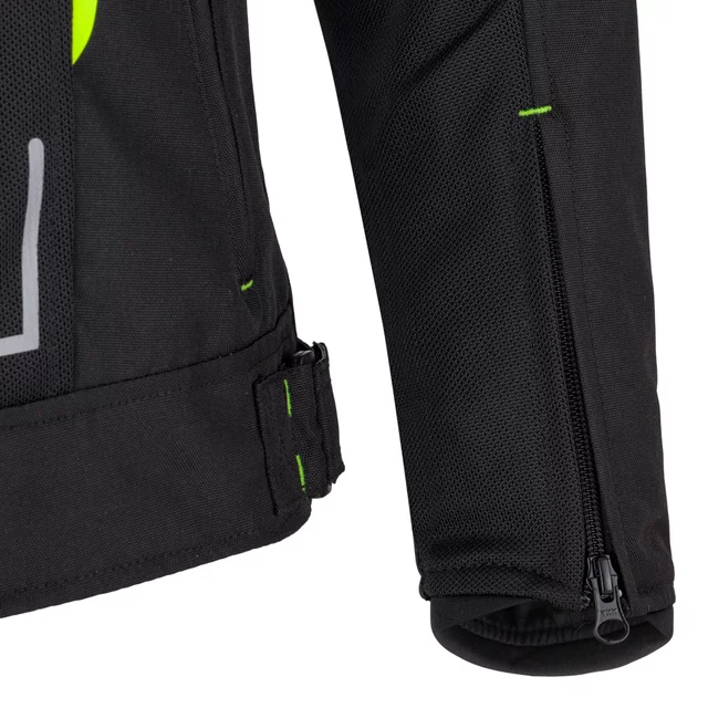 Poletna moška moto jakna W-TEC Mirelio - črna-fluo