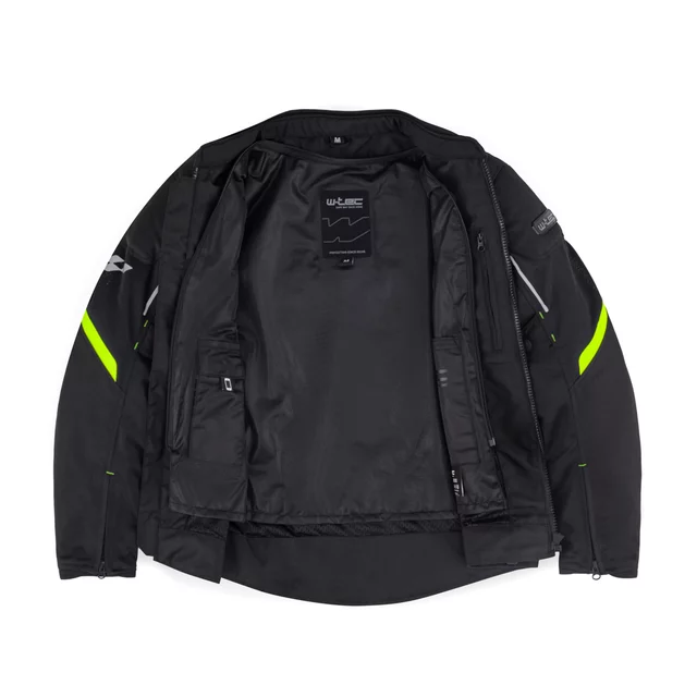 Poletna moška moto jakna W-TEC Mirelio - črna-fluo