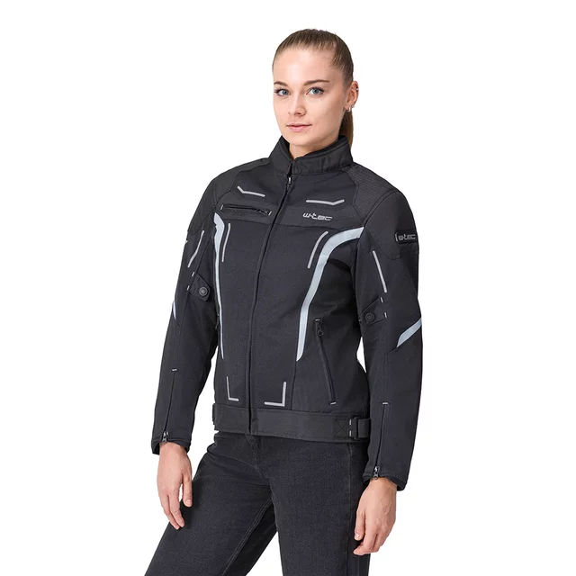 Poletna ženska moto jakna W-TEC Mirelia - črna-siva