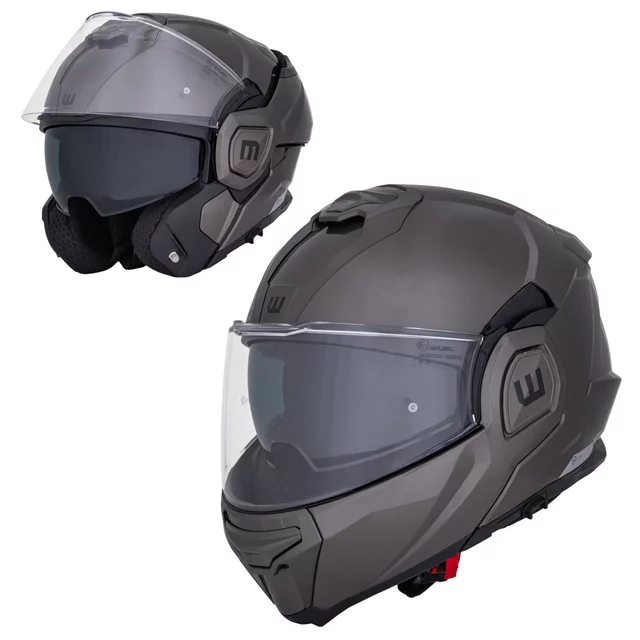 Preklopna moto čelada W-TEC Zoroz P/J - Metallic Grey - Metallic Grey