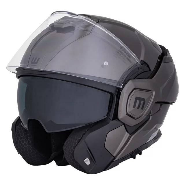 Preklopna moto čelada W-TEC Zoroz P/J - Metallic Grey