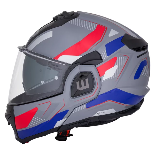 Preklopna moto čelada W-TEC Zoroz P/J - Metallic Grey