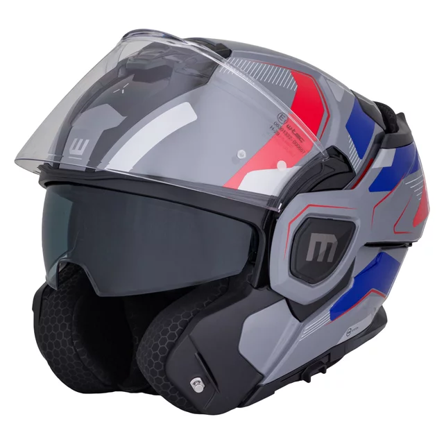 Preklopna moto čelada W-TEC Zoroz P/J - Metallic Grey