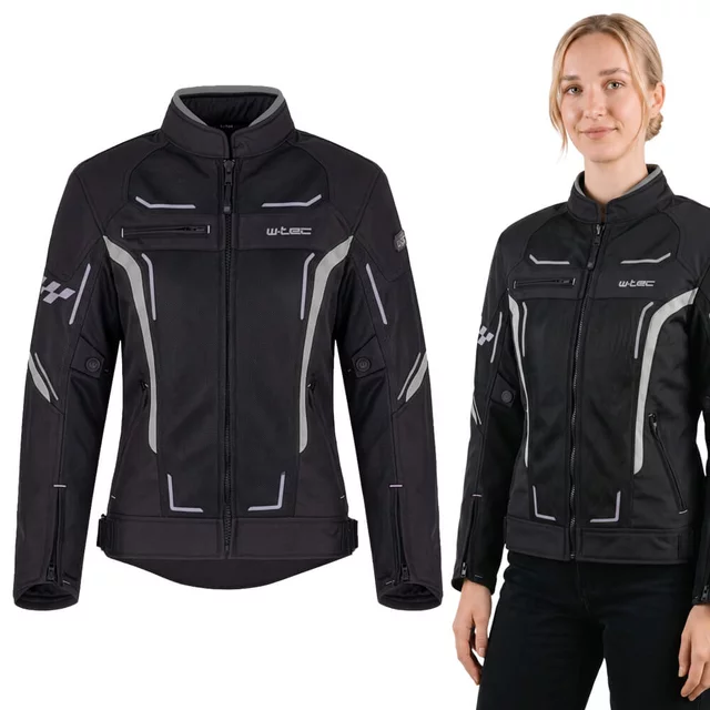 Poletna ženska moto jakna W-TEC Mirelia - črna-siva