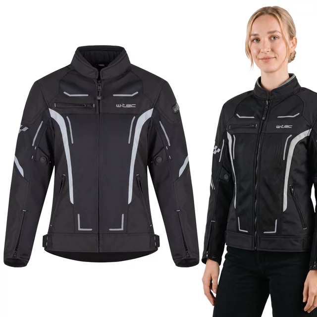 Poletna ženska moto jakna W-TEC Mirelia - črna-siva - črna-siva