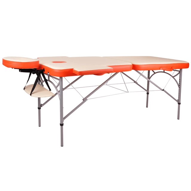 Aluminijasta masažna miza inSPORTline Tamati 2-delna - rjava - oranžna