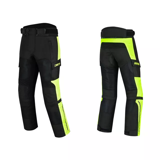 Otroške moto hlače W-TEC Pinapoco - črna-fluo - črna-fluo