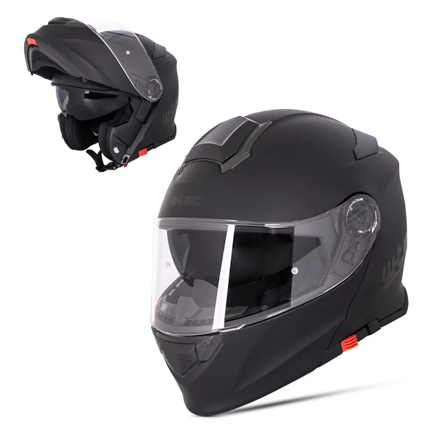 Preklopna čelada W-TEC Venero - Magic Matt Black - Magic Matt Black