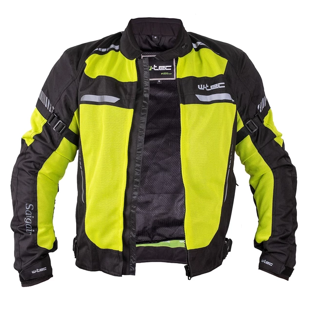 Moška poletna moto jakna W-TEC Saigair - Fluo Rumena-Siva