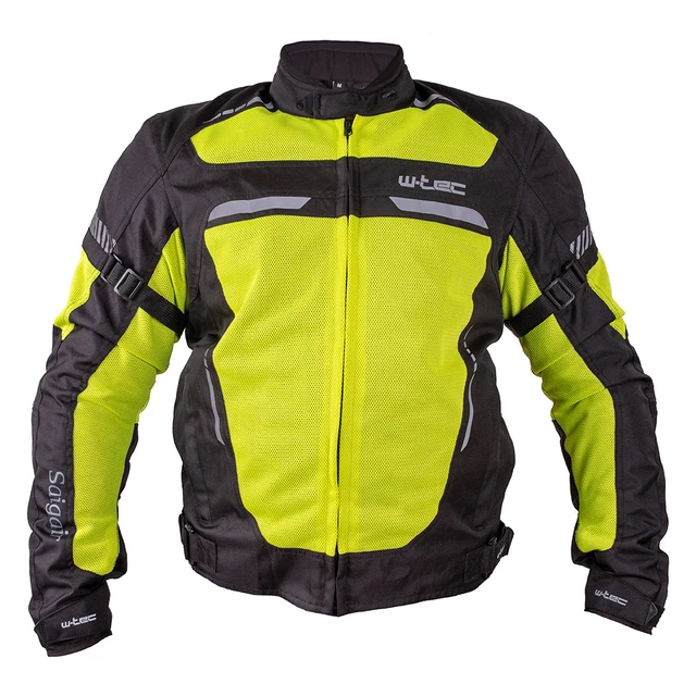Moška poletna moto jakna W-TEC Saigair - Fluo Rumena-Siva - Fluo Yellow-Black
