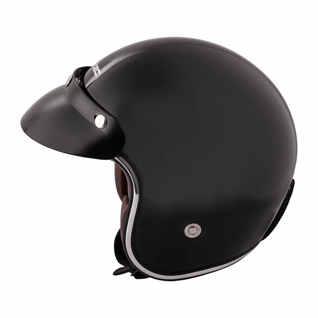 Moto čelada W-TEC YM-629 - črna sijaj s črnim oblazinjenjem