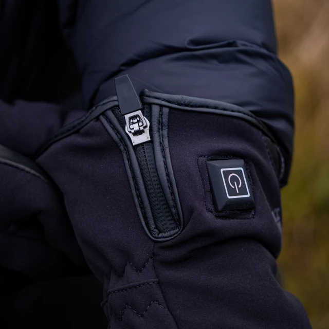 Ogrevane motoristične in smučarske rokavice W-TEC HEATnoir - črna