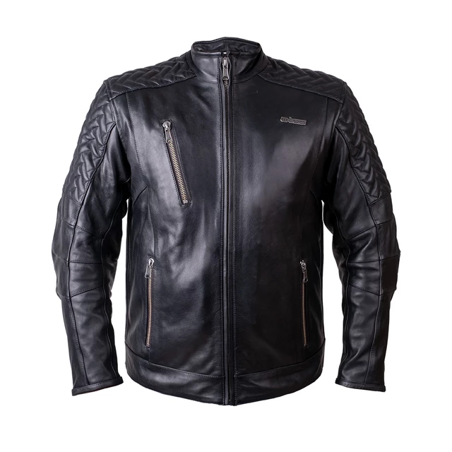 Usnjena moto jakna W-TEC Elcabron - črna