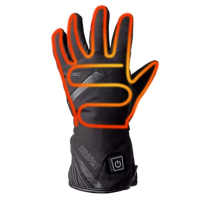 Ogrevane motoristične in smučarske rokavice W-TEC HEATnoir - črna