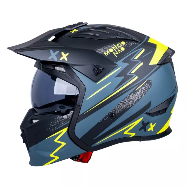 Moto čelada W-TEC Badalone Graphic - matně černá-žlutá