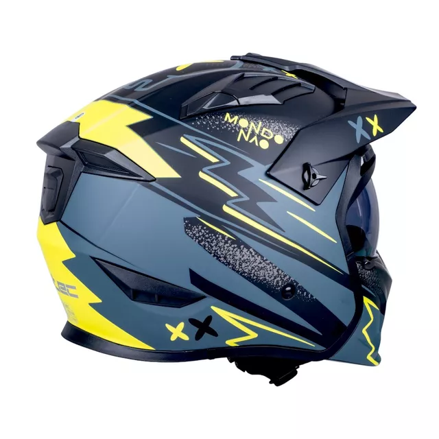 Moto čelada W-TEC Badalone Graphic - matně černá-žlutá