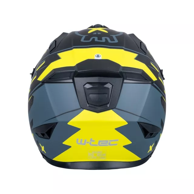 Moto čelada W-TEC Badalone Graphic - matně černá-žlutá