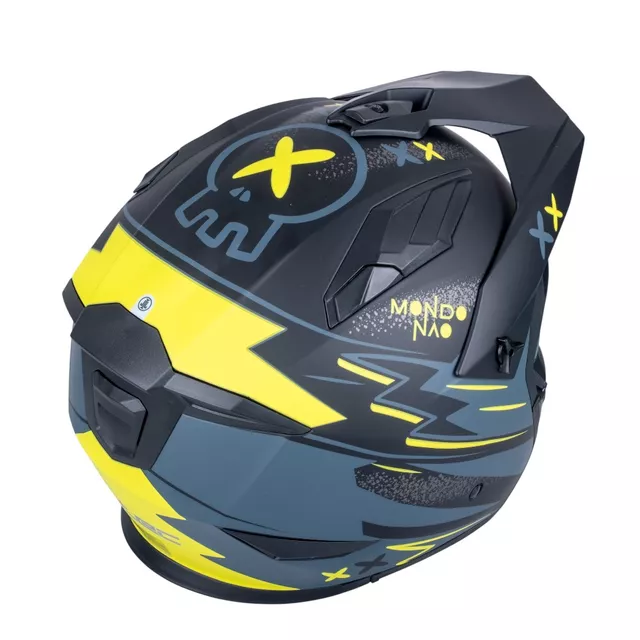 Moto čelada W-TEC Badalone Graphic - matně černá-žlutá