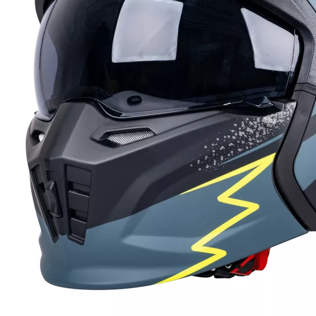 Moto čelada W-TEC Badalone Graphic - matně černá-žlutá