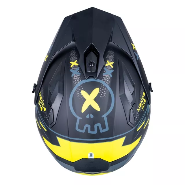 Moto čelada W-TEC Badalone Graphic - matně černá-žlutá