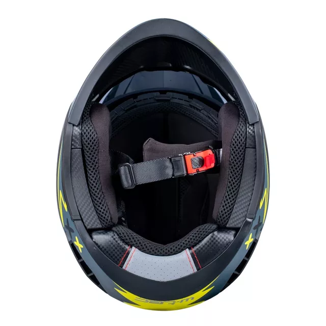 Moto čelada W-TEC Badalone Graphic - matně černá-žlutá