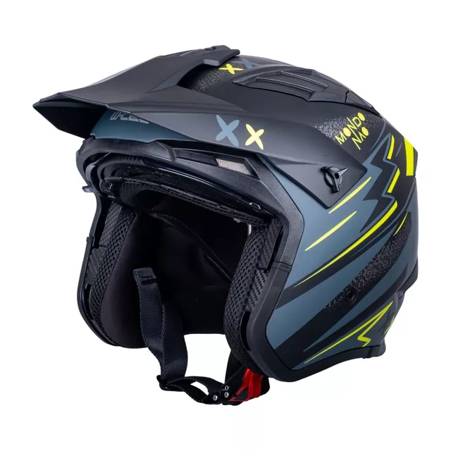 Moto čelada W-TEC Badalone Graphic - matně černá-žlutá