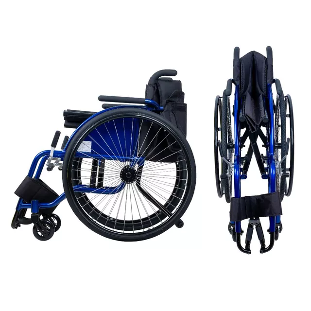 Mehanski zložljivi športni invalidski voziček inSPORTline Brenstark lightweight