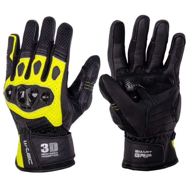 Moto rokavice W-TEC Janstur - črna-fluo