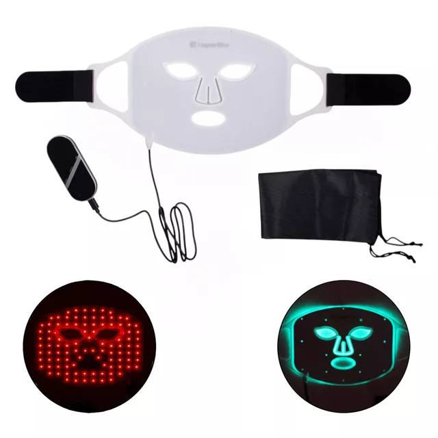 Polnilna silikonska LED svetlobna terapevtska maska inSPORTline Santorina