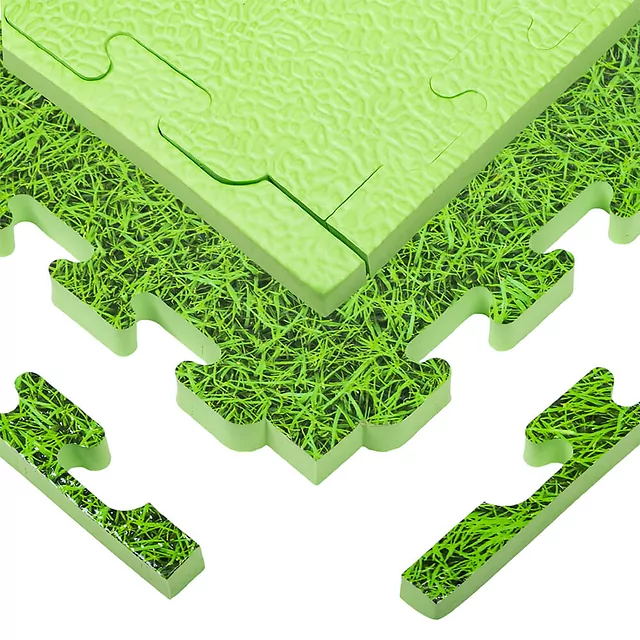 Puzzle tatami podloga inSPORTline Zemalpro 100x100x2 cm - motiv trávníku