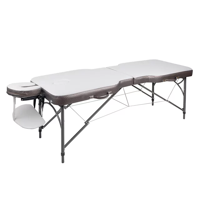Masažna miza inSPORTline Kiyora 186x70x62,5-85,5 cm 2-dílné hliníkové - bela-siva