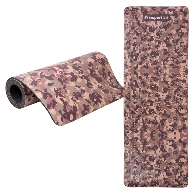 Podloga za vadbo inSPORTline Camu 173x61x0,8 cm - oranžna maskirna - hnědý maskáč
