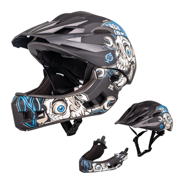 Downhill čelada W-TEC Delgada - Golden Stars - Black Heart Mechanic