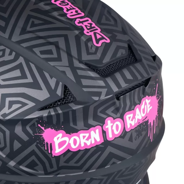 Downhill čelada W-TEC Richpike - Green & Blue Madness