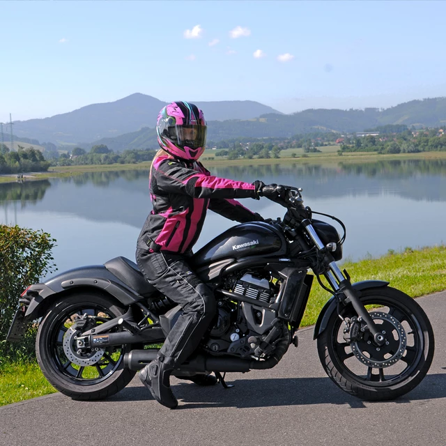 Preklopna moto čelada W-TEC Pezzon Magenta - roza-črna