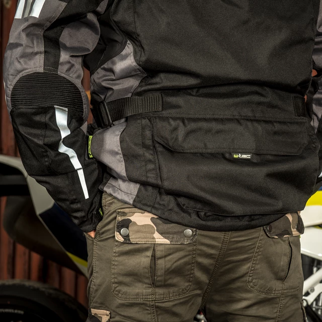 Moška moto bunda W-TEC Burdys GS-1613 - črna-siva