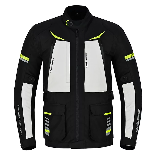 Moto jakna W-TEC Warao - črna-fluo