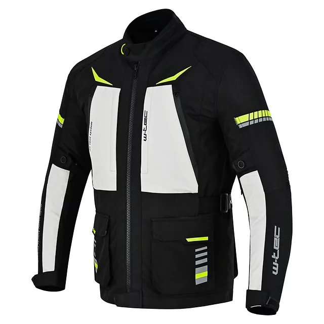 Moto jakna W-TEC Warao - črna-fluo