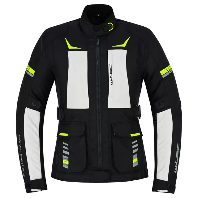 Ženska moto jakna W-TEC Warao Lady - črna-fluo
