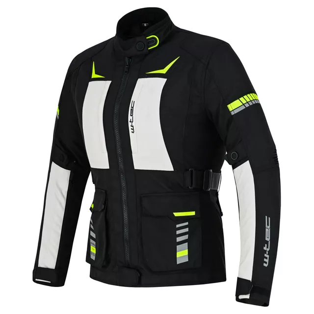 Ženska moto jakna W-TEC Warao Lady - črna-fluo