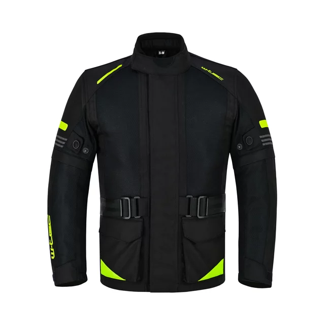 Otroška moto jakna W-TEC Pinapoco - črna-fluo