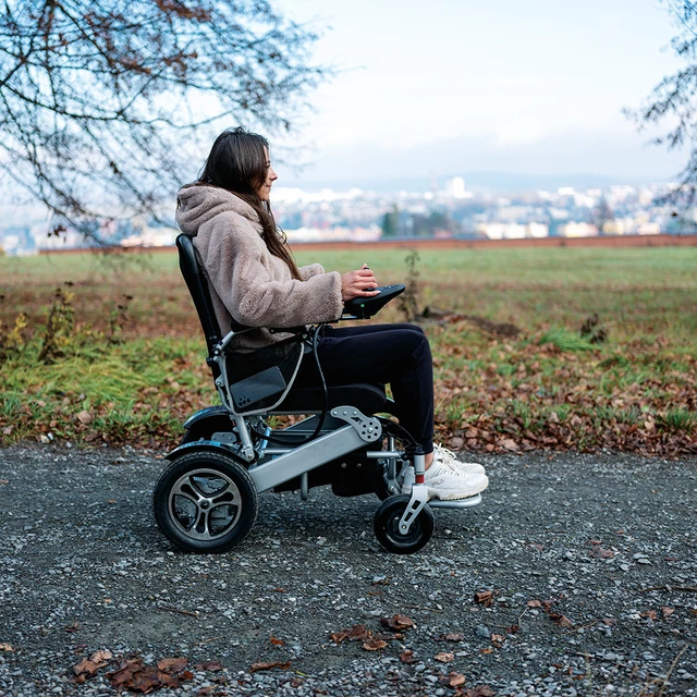 Električni invalidski voziček inSPORTline Hawkie Basic II 500W - srebrna