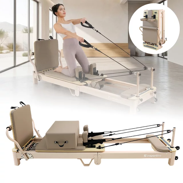 Pilates reformer inSPORTline Comfolder EVO - bež - bež