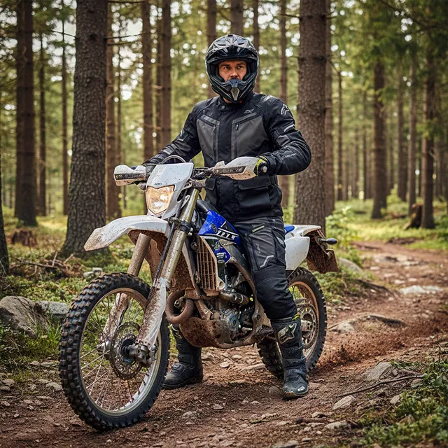 Moto hlače W-TEC Daimick - črna-siva