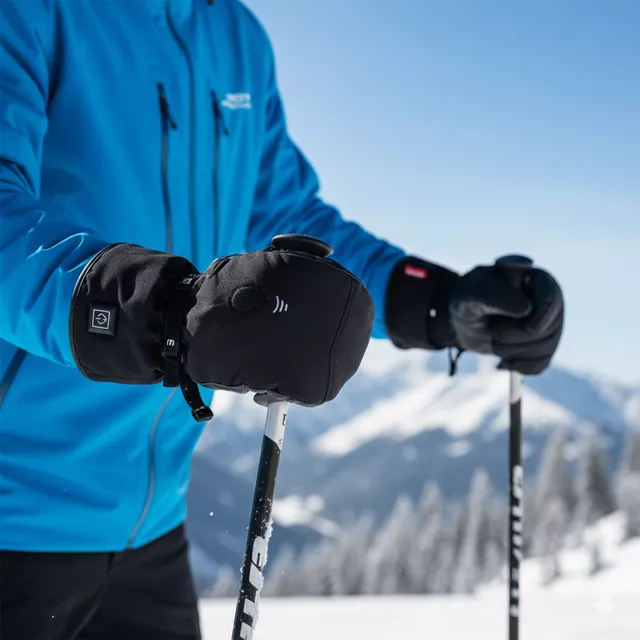 Ogrevane rokavice W-TEC HEATflip 2v1 2x2000 mAh - črna