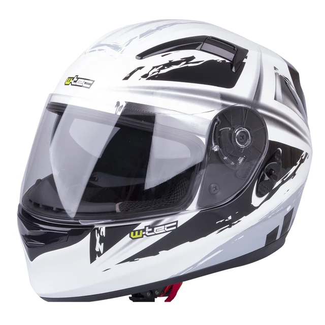 Moto čelada W-TEC V122 - črna-bela - črna-bela