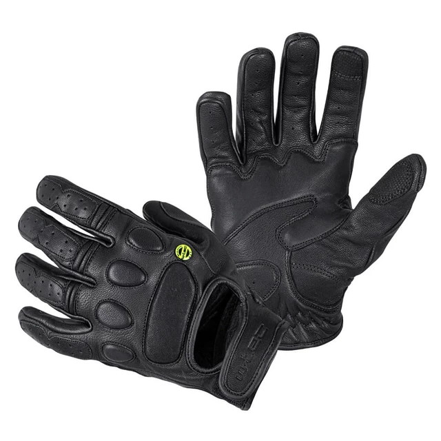 Usnjene moto rokavice W-TEC Cherton - črna - črna